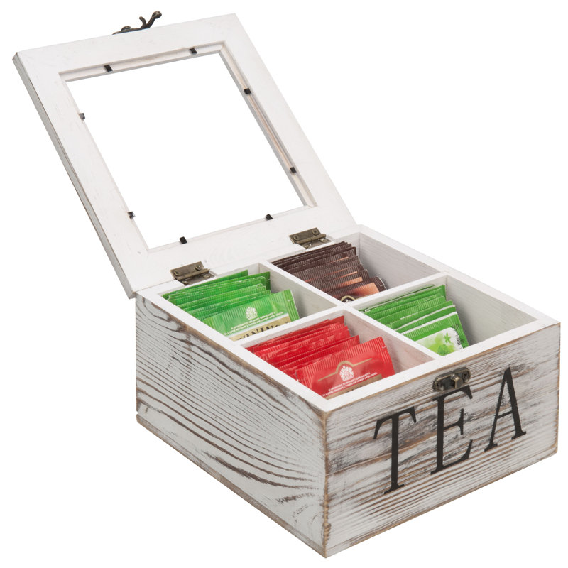 MyGift 4Slot Tea Bag Storage Chest with Clear Lid & Reviews Wayfair